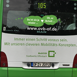 Buswerbung für die Stadtwerke Offenbach
